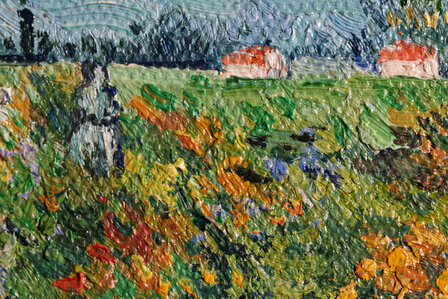 The Green Vineyard framed Van Gogh reproduction detail