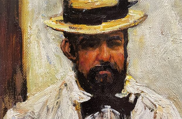 detail Portrait of Charles Le Coeur by Renoir reproduction