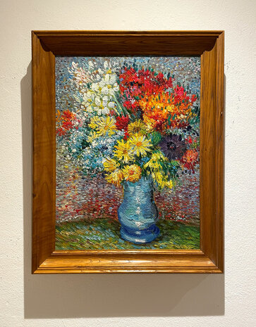 Flowers in a blue Vase framed Van Gogh reproduction